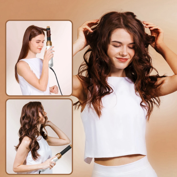 5 in 1 Hair Styler in use