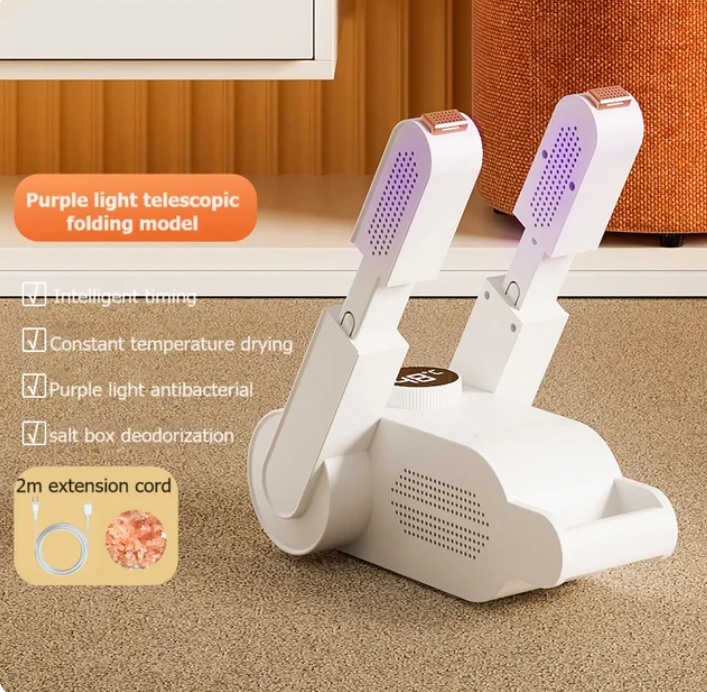 Shoe Dryer Telescopic with Purple Light, Rose Salt Box and Extension Cord